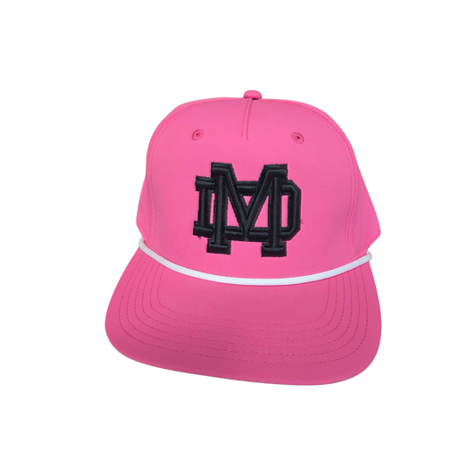 Limited Edition Pink Adjustable Rope Hat – Black Trim