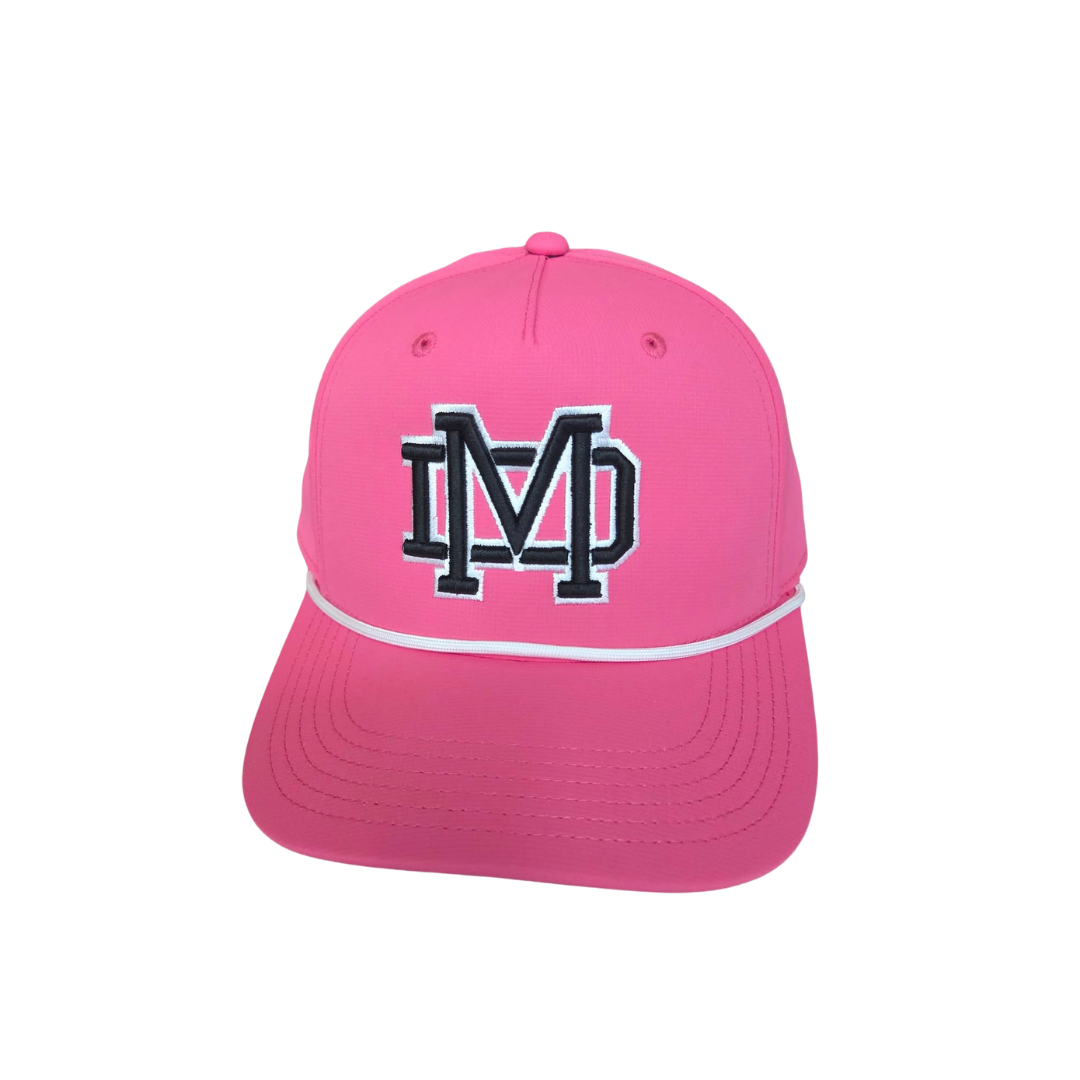 Limited Edition Pink Adjustable Rope Hat – White Trim